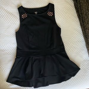 Black peplum tank top